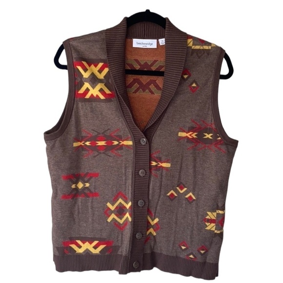 Breckenridge southwestern‎ vest soft knit petite large sweater - Picture 8 of 8